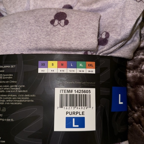 BRAND NEW DISNEY MINNIE MOUSE COZY 2-PIECE PAJAMA SET SIZE LARGE - Picture 4 of 5